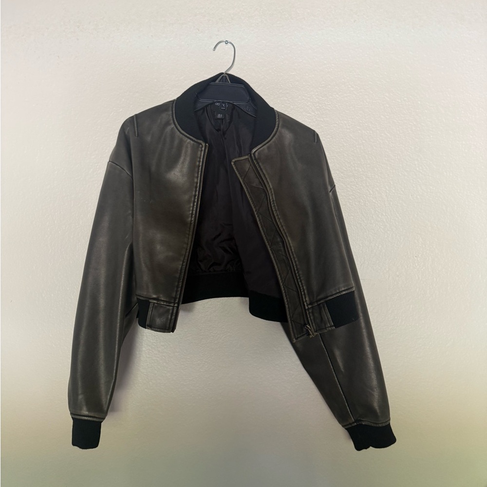 Boohoo Cropped Bomber Jacket